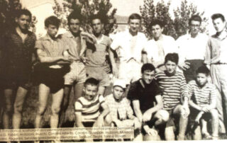 Una foto storica del 1963 scattata in occasione del primo allenamento svoltosi presso il Seminario in via Giuseppe Fabbri a Ferrara